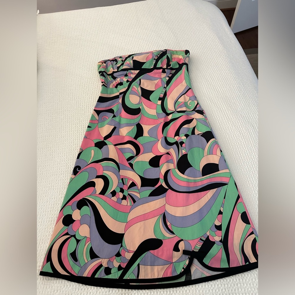 Colorful Tibi strapless dress SZ 6